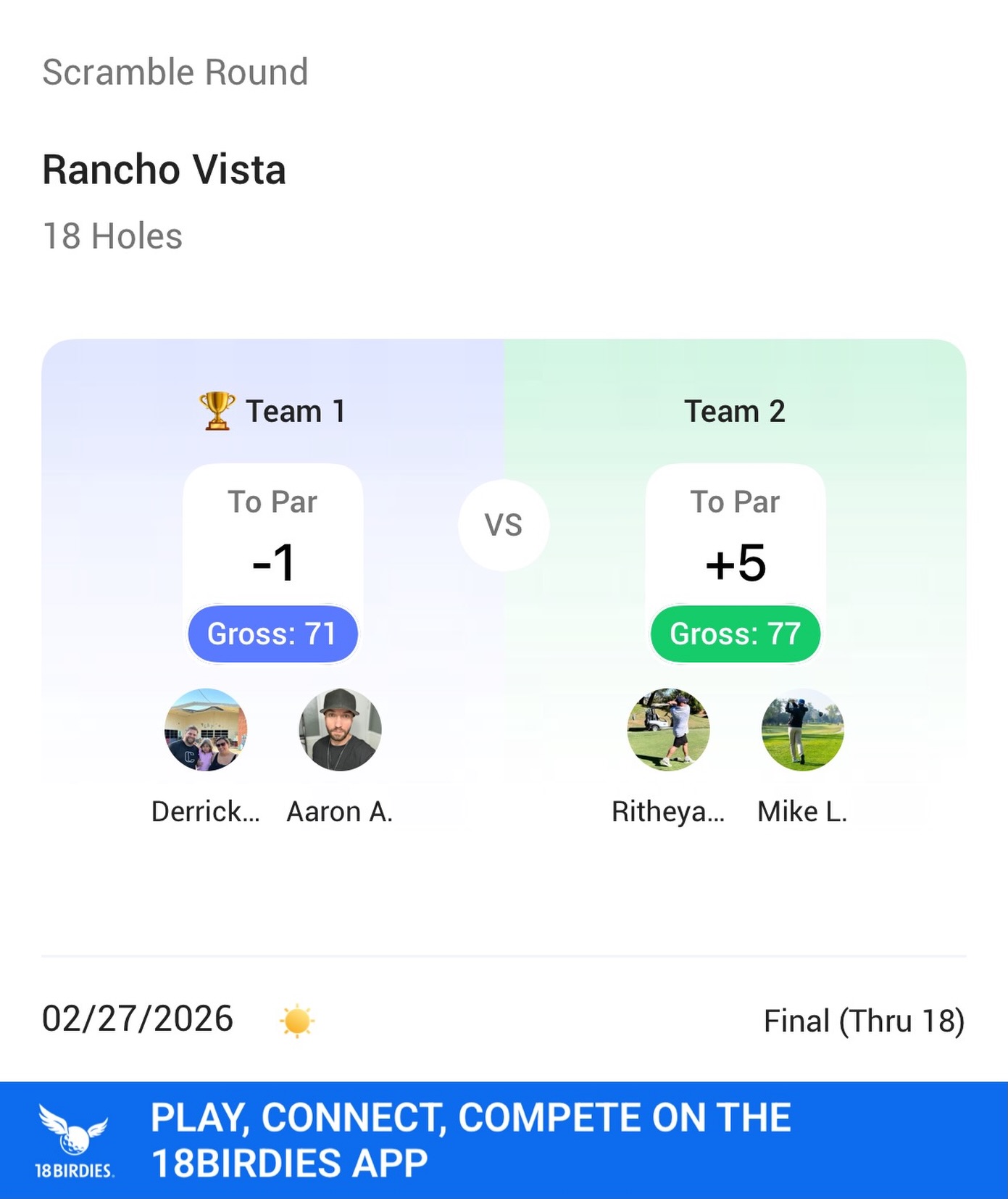 Nothing like a scramble.